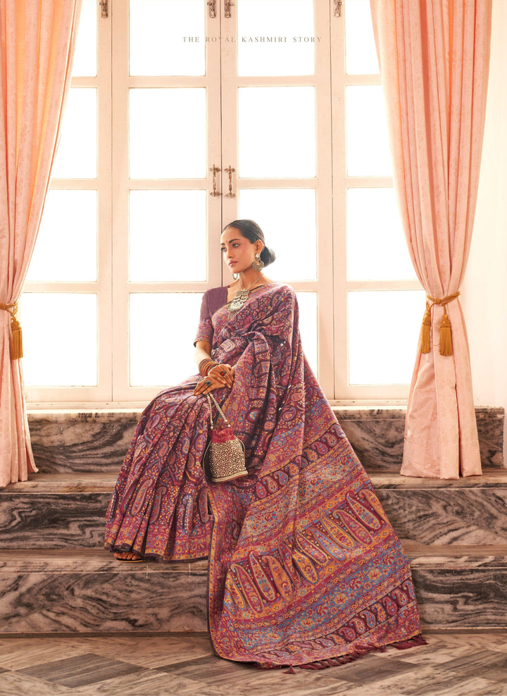 Designer Paisley Pashmina Saree - Fashion Nation