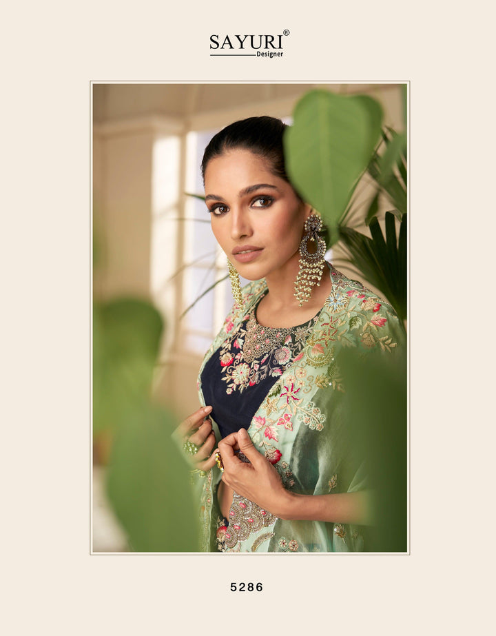 Bachelorette Partywear Blue Indo-Western Shrug Set - Fashion Nation
