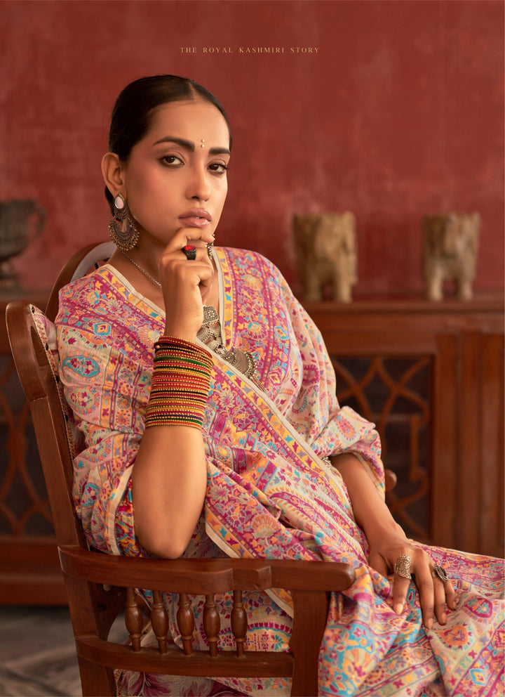 Indian Fashion Thread Embroidered Saree - Fashion Nation