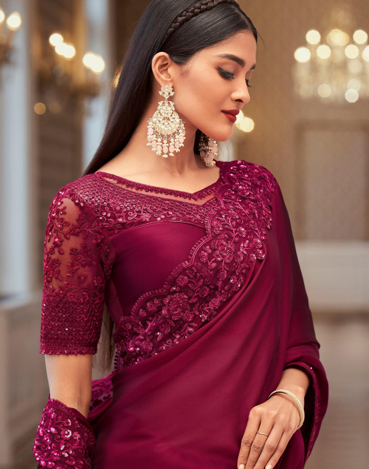 Cocktail Party Wear Shimmer Sari - Fashion Nation