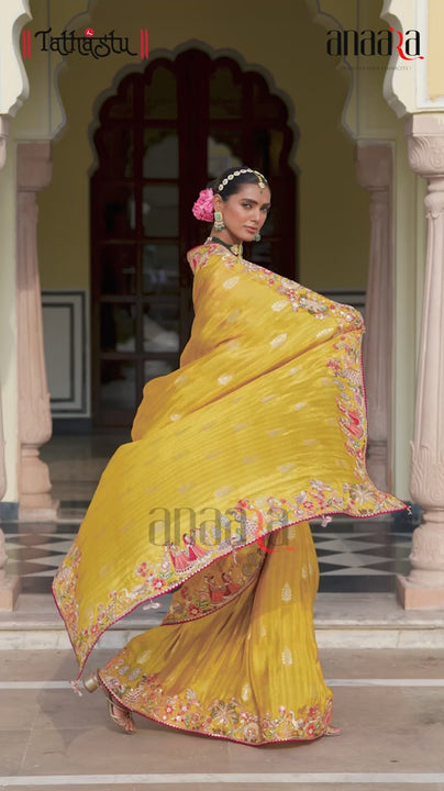 video of haldi fashion wear saree by anaara tathastu