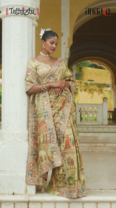 reception wear sari video by anaara tathastu