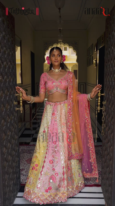 video of wedding wear lehenga set by anaara
