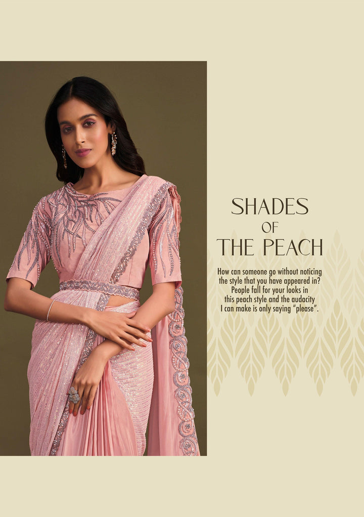 Sagaai Special Fusion Designer Saree with Belt - Fashion Nation