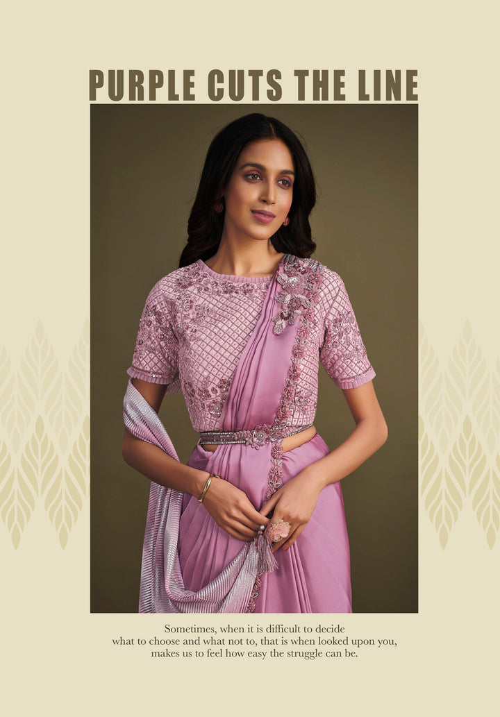 Roka Wear Silk Fusion Saree with Belt - Fashion Nation