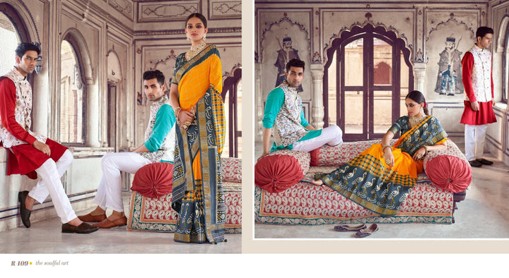 Haldi Function Wear Designer Traditional Saree - Fashion Nation