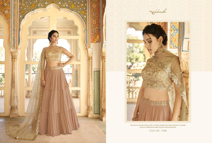Party Wear Nakkashi Layered Lehenga Choli - Fashion Nation