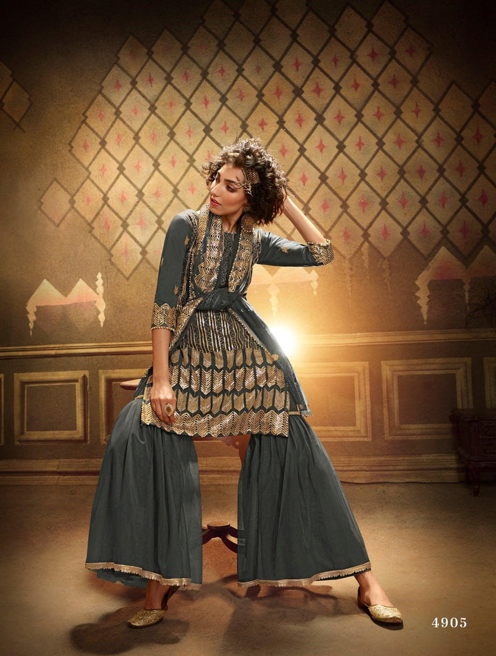 Sangeet Wear Net Designer Gharara Suit - Fashion Nation