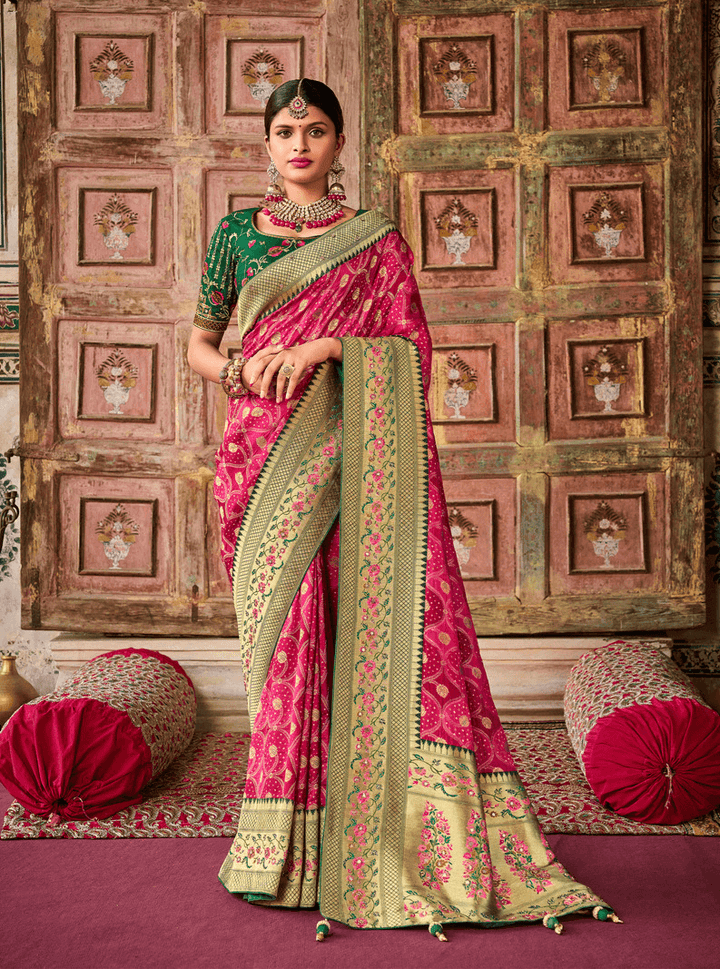 Traditional Wear Silk Bandhej Saree - Fashion Nation